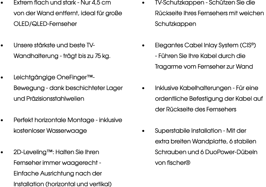  Extrem flach und stark - Nur 4,5 cm von der Wand entfernt, ideal für große OLED QLED-Fernseher   Unsere stärkste un   