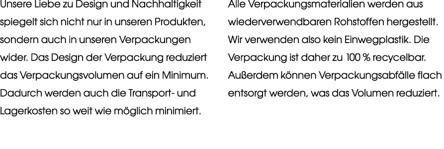 Unsere Liebe zu Design und Nachhaltigkeit spiegelt sich nicht nur in unseren Produkten, sondern auch in unseren Verpa...