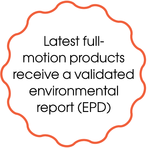 Latest full-motion products receive a validated environmental report (EPD)