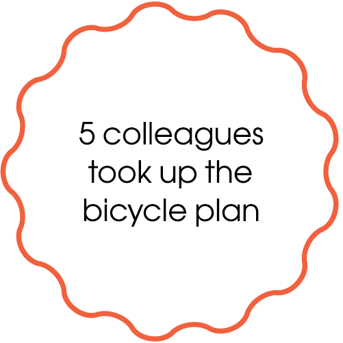 5 colleagues took up the bicycle plan