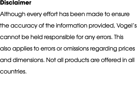 Disclaimer Although every effort has been made to ensure the accuracy of the information provided, Vogel’s cannot be ...