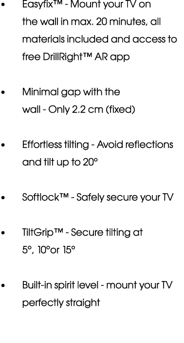   Easyfix  - Mount your TV on the wall in max  20 minutes, all materials included and access to free DrillRight  AR a   