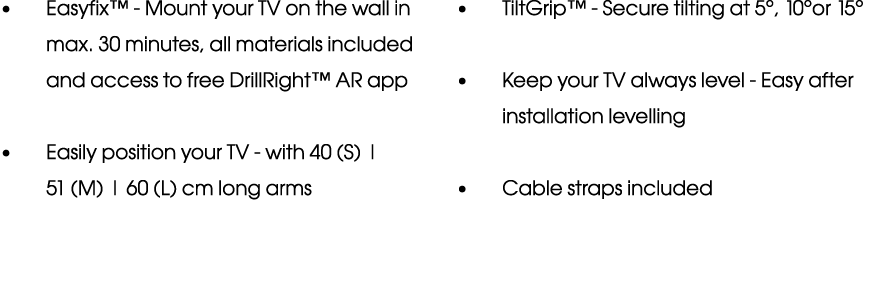   Easyfix  - Mount your TV on the wall in max  30 minutes, all materials included and access to free DrillRight  AR a   