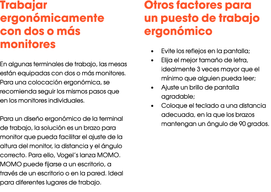 Trabajar ergon micamente con dos o m s monitores En algunas terminales de trabajo, las mesas est n equipadas con dos...