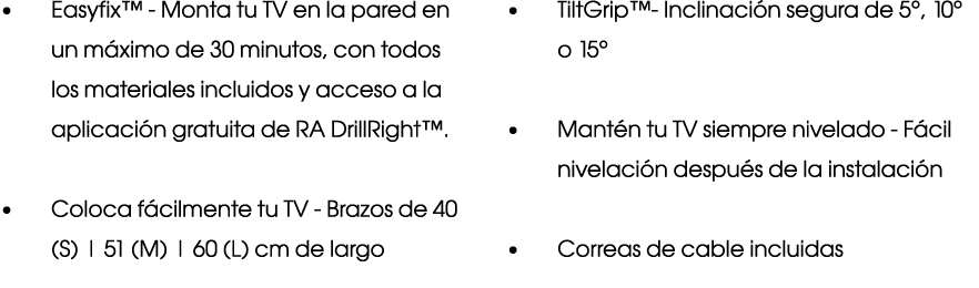  Easyfix  - Monta tu TV en la pared en un máximo de 30 minutos, con todos los materiales incluidos y acceso a la apl   